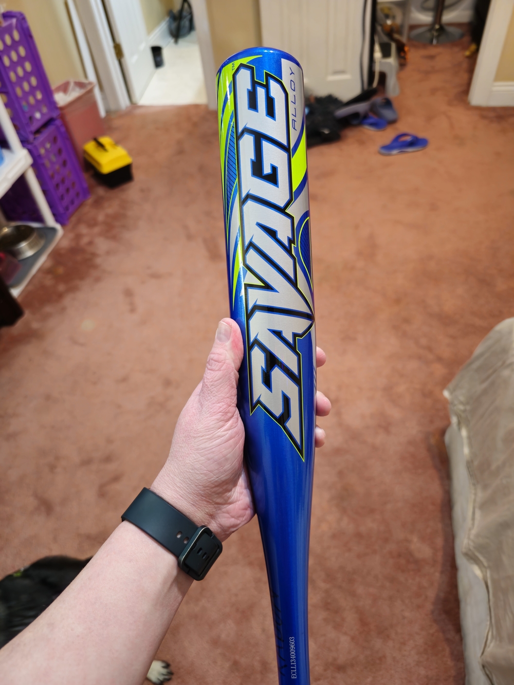 26” Teeball -12 Rawlings Savage Alloy Baseball Bat - Blue & Yellow- Never Used